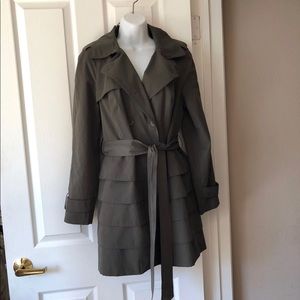 INC green double breasted trench.